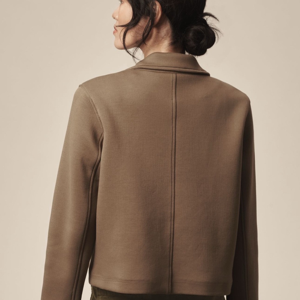 Maeve Olive Green Jacket with removable hoodie Tailored Design, Smooth Texture - Picture 3 of 8